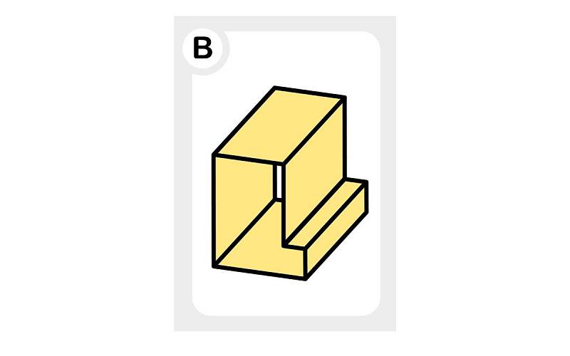 Po sestavení šablony vám vznikne tvar pod písmenem B.